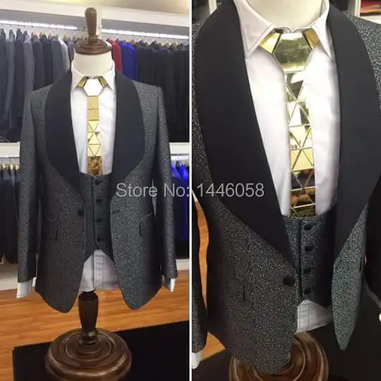 Pour Picture As Custom veste Classique Made De Pantalon Gilet Pict Brillant Costumes Smoking Garçons Marié D'honneur as Picture Gris Le Color as Hommes 2019 Bal Mariage fIABq8Iw
