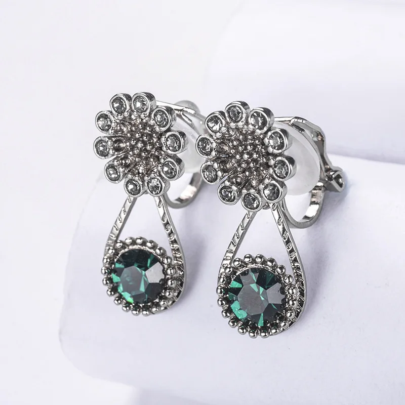 

ear clip drop zircon earring eardrop earring vintage gothic jewelry for women