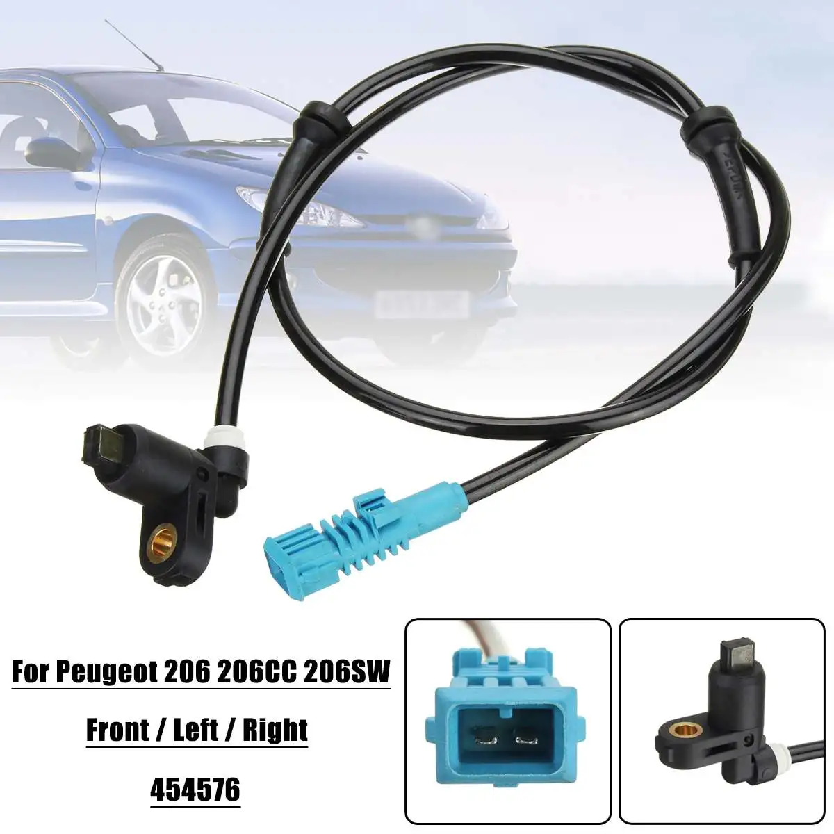 

Car Front Left Right ABS Wheel Speed Sensor For Peugeot 206 206CC 206SW 1998-2017 454576