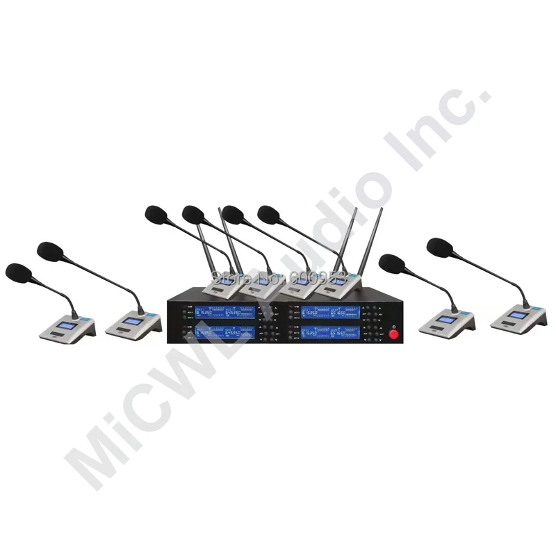 MiCWL SKM9800 8 منضدية مؤتمر ميكروفون لاسلكي نظام لاسلكي اجتماع غرفة Mic UHF 600 ميجا هرتز رن قابل للتعديل