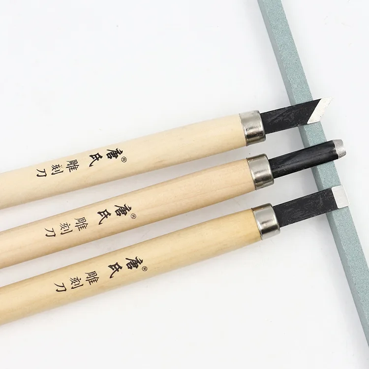 Высокое качество 3 шт. резной нож ручной работы Дерево резиновый инструмент