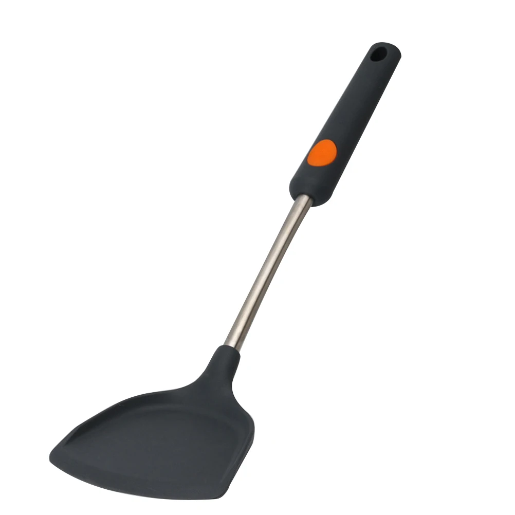 

Nonstick Cooking Spatula Shovel Heat Resistant Long Handle Stainless Steel Silicone Spatula Turner for Kitchen Home