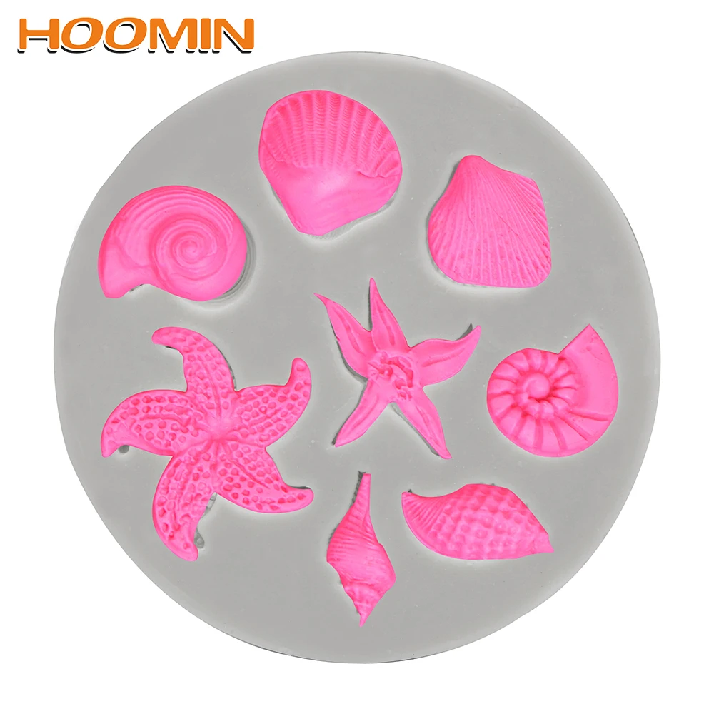 

HOOMIN Ocean Biological Conch Sea Shells Silicone Mold Chocolate Cake Pudding Mold DIY Fondant Cake Decorating Tools Baking Tool