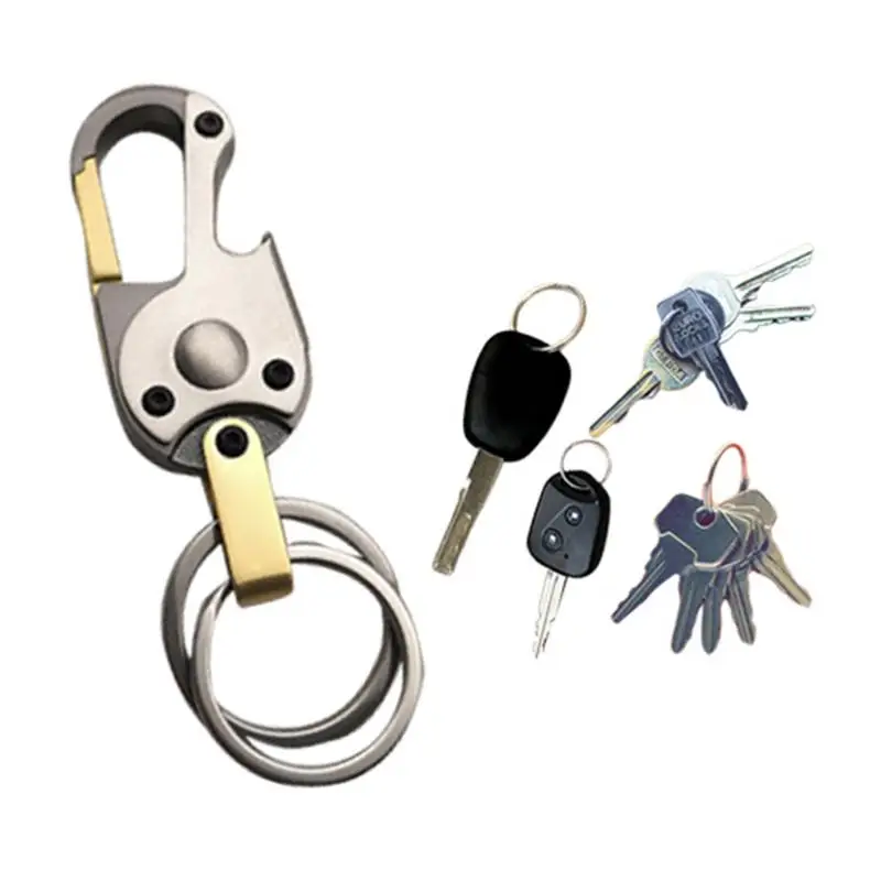 

Multi-Function Car Keychain Alloy Stylish Portable Opener Metal Double Ring Personality Auto Accessories Supplies For Best Gift