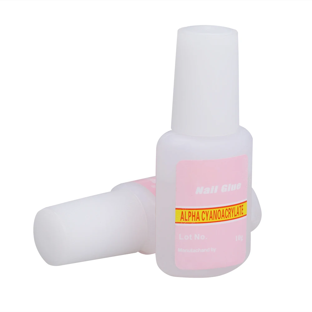 

2Pcs False Nail Gel Glue Fake Nails Glue with Brush Nail Art Tips Glitter Acrylic Decoration Nail Art Accessories
