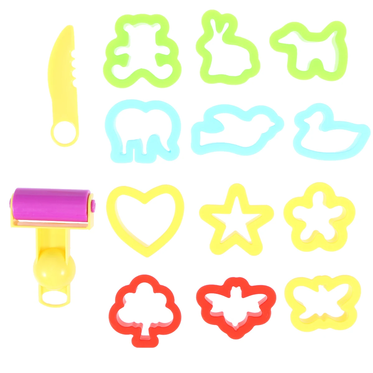 

Children Kids DIY Cutter Mould Kit Clay Modeling Tool with Knife / Roller