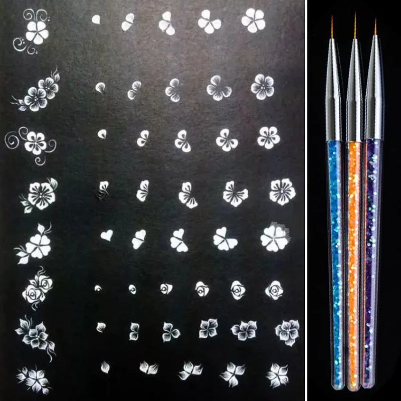 

3Pcs/Set Different Size Nylon Sequin Nail Paint Brushes Fineliner Watercolor Acrylic Painting Brush Pens For School Art Supplies