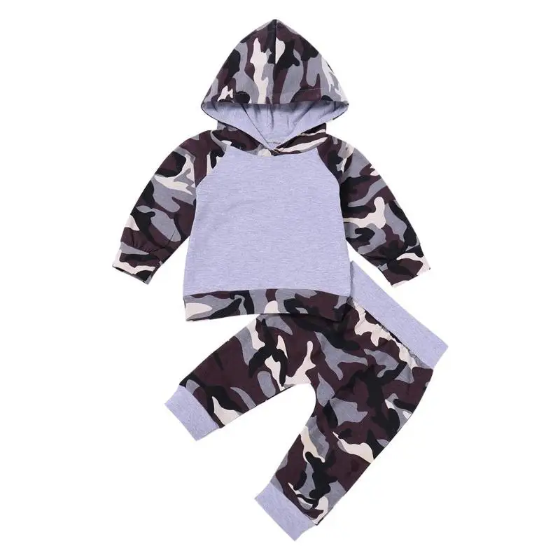 

Autumn Baby Boy Clothing sets Hoodies Sweatshirt Camouflage Clothing Pants Newborn Infant 2pcs Suit Baby Boys Clothing Set
