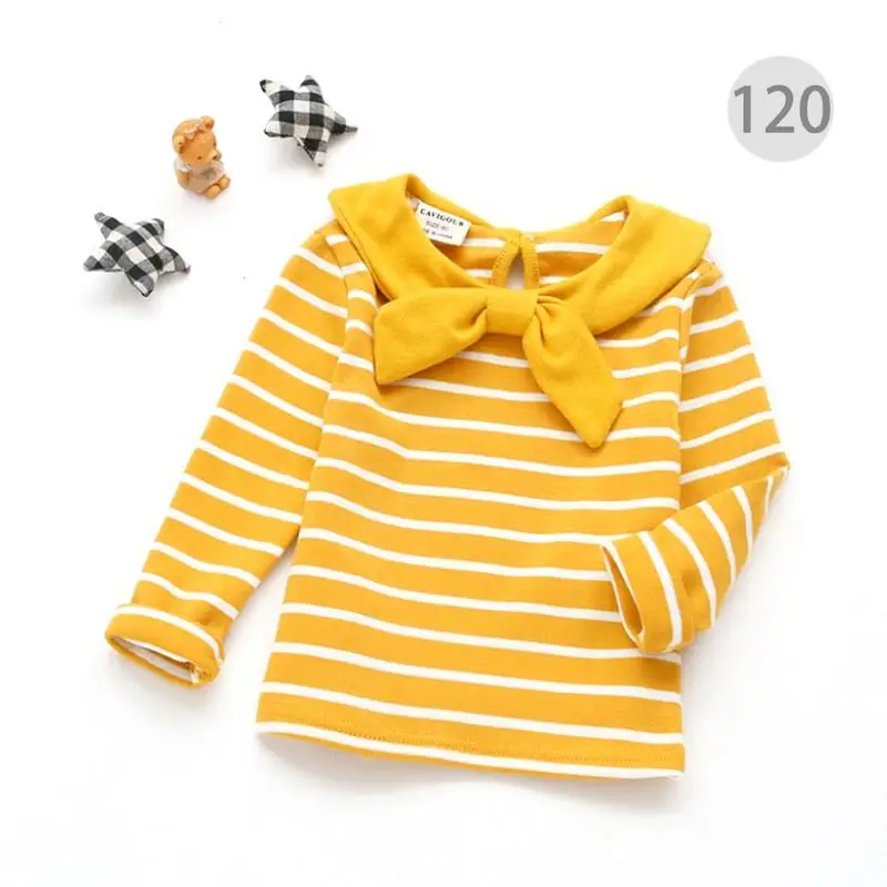 

Newborn Baby Kids Girl Long Sleeve Striped T-Shirt Tops Spring Children Girls Bowknot Casual Cotton Tee Shirt 1-3Year Old Newest