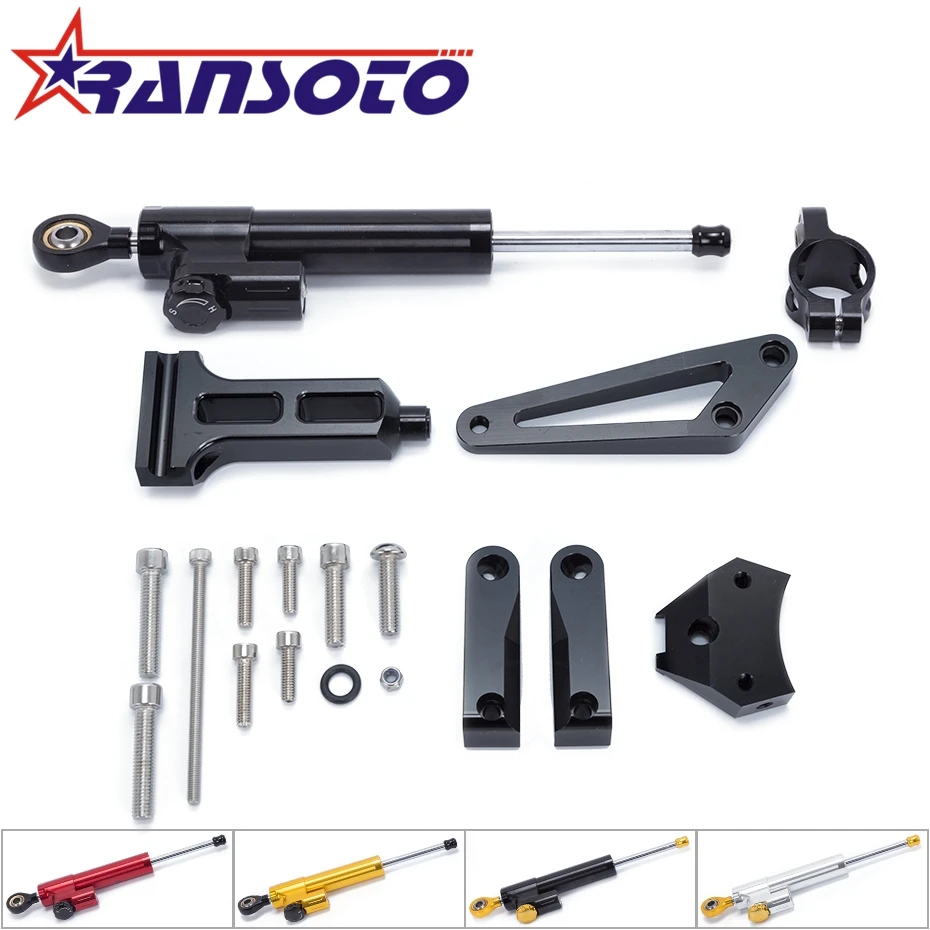 

RANSOTO Brand New Motorcycle CNC Adjustable Steering Damper Reversed Safety Control with Bracket for HONDA CB1300 2003-2011