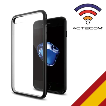 

ACTECOM Funda Bumper para iPhone 7/8 4,7" Negro Trasera Transparente Carcasa