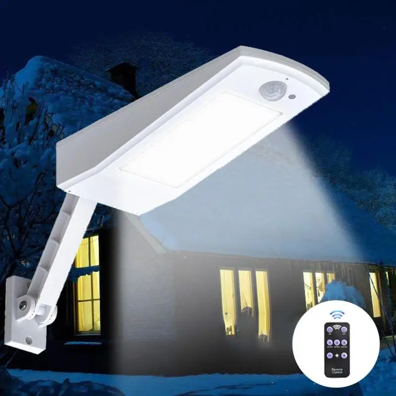 

66 LED Waterproof PIR Motion Sensor Solar Light Remote Control Wall Lamp