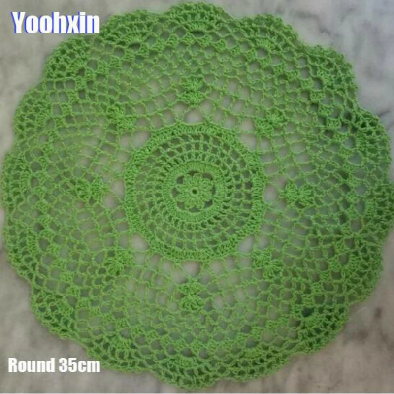 

Hot Round Cotton Crochet Table Place Mat Cloth Lace Placemat Cup Mug Coffee Tea Coaster Drink Doily Christmas Dining Pad Kitchen