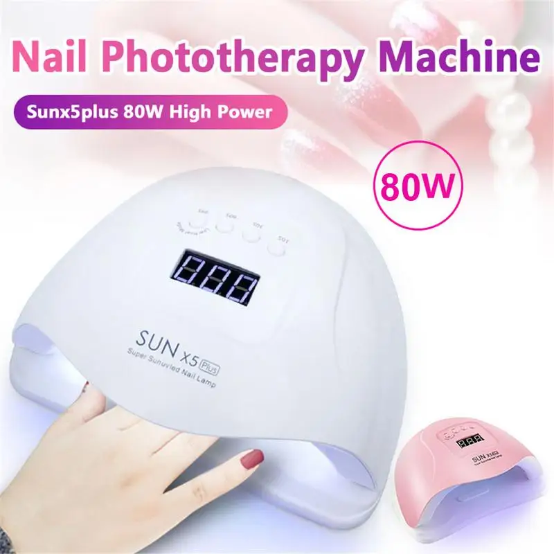 

X5 Plus LED Nail Lamp 80W UVNail Dryer Double UV Lamp To Cure UV Gel Nail Polish With Smart Sensor Lamp Timer For Nail