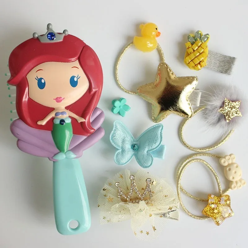 Disney Comb Headwear Set Frozen Princess Elsa Snow White Aurora Ariel Rapunzel 3D Air Cushion Comb Girl Head Rope Hair Set Disney Comb Headwear Set Frozen Princess Elsa Snow White Aurora Ariel Rapunzel 3D Air Cushion Comb Girl Head Rope Hair Set