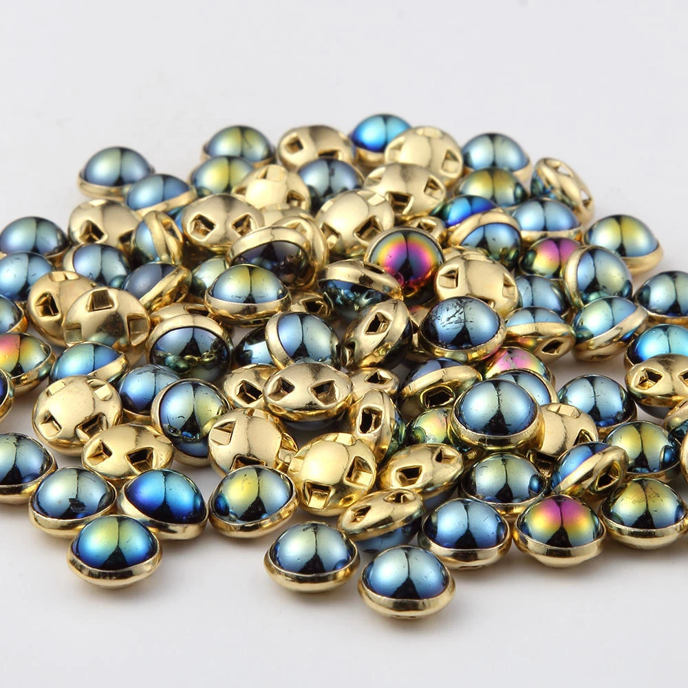 

Useful 50pcs/Set Round Rhinestones Pearl Buttons Beads Sewing Tools Decorative Button for DIY Crafts Clothing