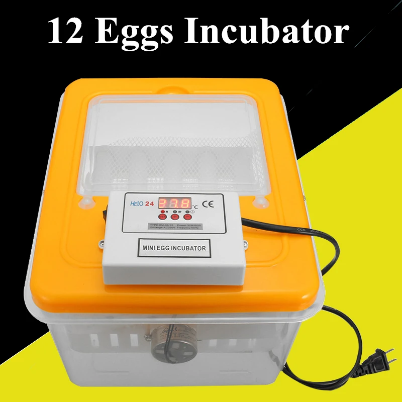 

12 Eggs 30W Automatic Turning Incubator For For Chicken Duck Eggs Hatcher Digital Temperature Control LED display 220V