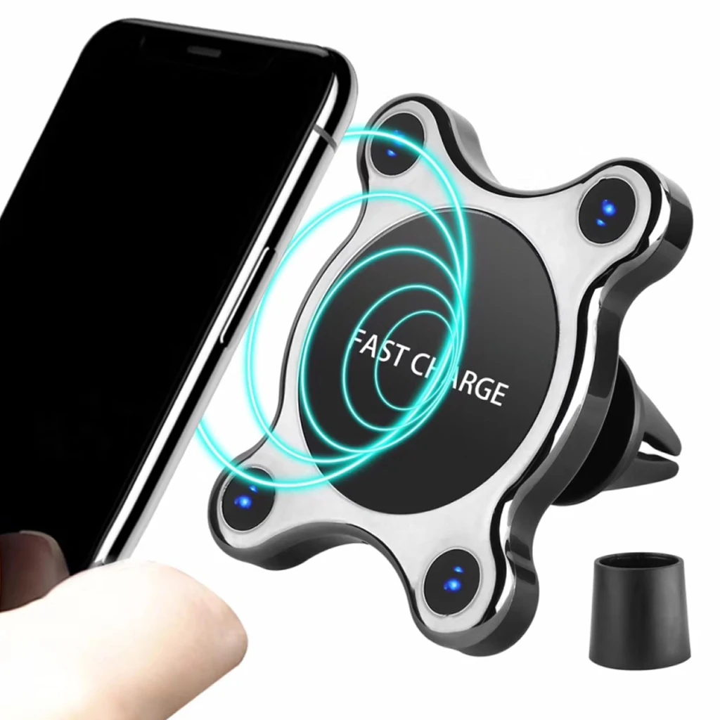N18 سيارة شاحن لاسلكي مغناطيسي للسيارة حامل هاتف تشى سيارة لاسلكية شاحن سريع شحن ل فون XR XS سامسونج S9 S8 ملاحظة 9