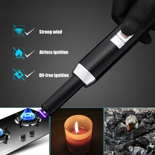 BBQ Ignition Guns Electric Pulsed Arc LED Lighter Windproof Flameless Safe Kitchen Rechargeable USB LED Flash Lighters D BBQ Ignition Guns Electric Pulsed Arc LED Lighter Windproof Flameless Safe Kitchen Rechargeable USB LED Flash Lighters D