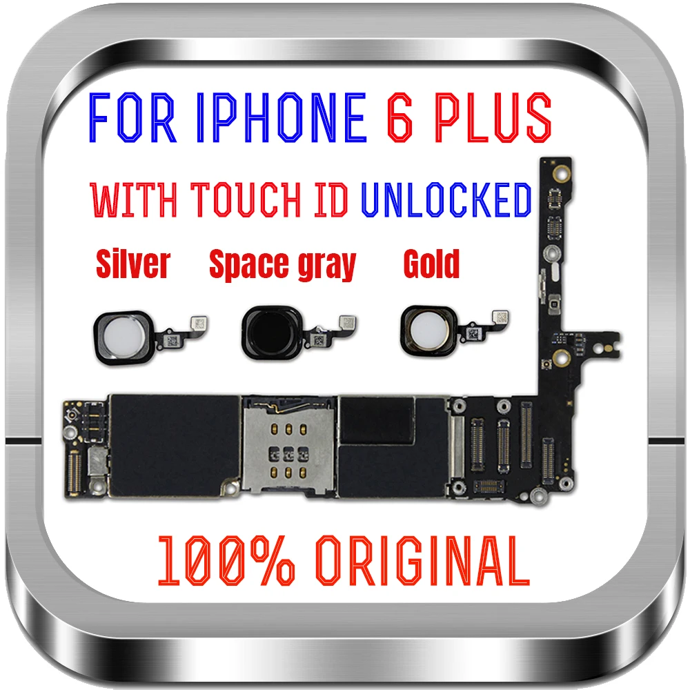 

Unlock Motherboard for iphone 6 plus 16GB 64GB 128GB IOS logic board original Mainboard without / with touch ID for iphone 6Plus