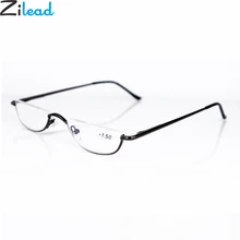 Zilead ультра-светильник из металла с плоскими стеклами и половинной рамкой, очки для чтения, Портативный Для мужчин Бизнес пресбиопии очки с Чехол унисекс диоптрий+ 1.0to+ 4,0