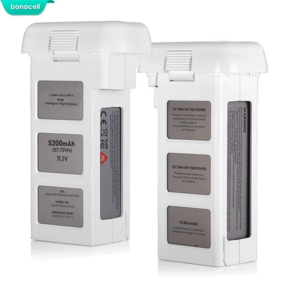 

Powtree 11.1V 5200mAh For DJI Phantom 2 Upgraded and Large Capacity Spare Battery Vision+Quadcopter 10C 5200mAh L15