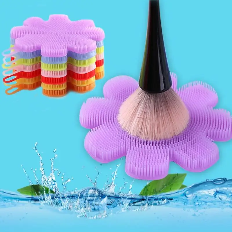 Форма цветка силиконовый коврик для очистки кистей косметическое мытье кистей для макияжа гель чистая основа макияж кисти коврик для очистки скрубба доска