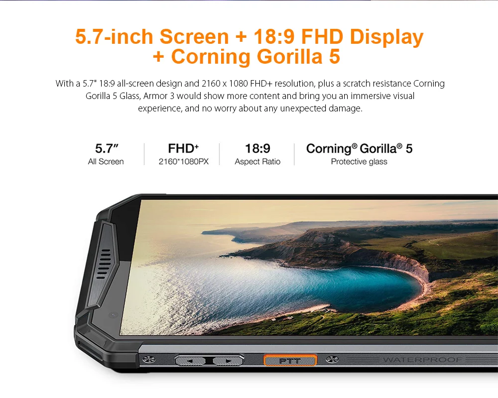 Ulefone Armor 3T 4G смартфон 5 7 &quotAndroid 8 1 Helio P23 Восьмиядерный 4 Гб ОЗУ 64 ПЗУ 21 МП NFC отпечаток