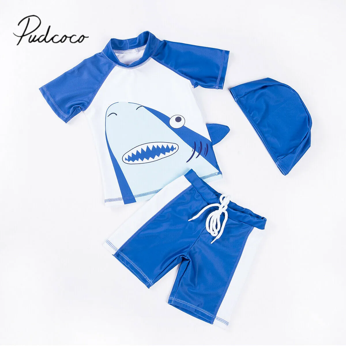 

2019 Summer Boys Swimsuit Infant Kid Baby Boys Swimsuit Swimwear Quick Dry Rash Guard Surfing Costume +Hat 3Pcs Set UPF 50+ 1-6T