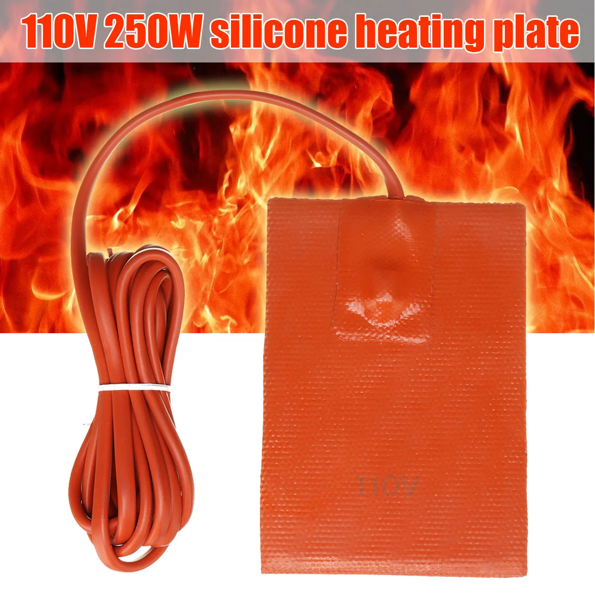 

110V 250W Engine Oil Heating Plate Oil Heater Pad Pan Universal 9x13cm For Car Engine Fuel Tank Water Tank Heated Elements