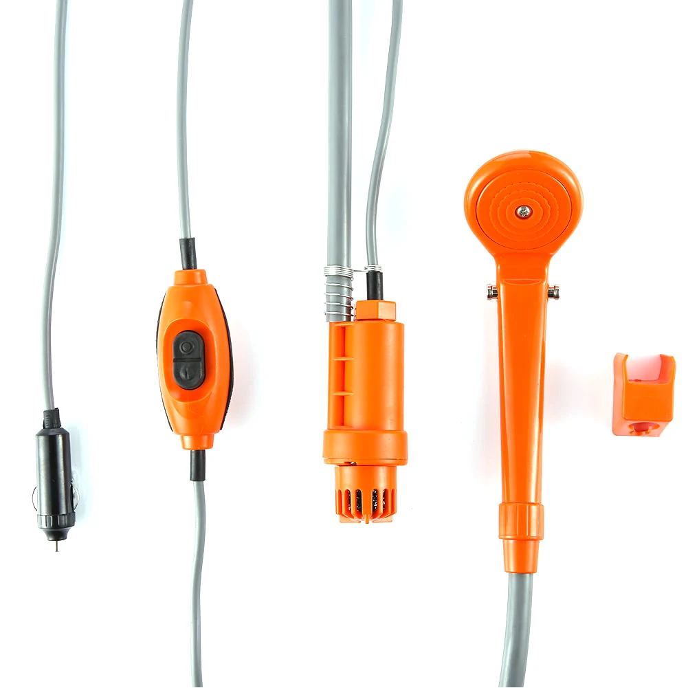 

DC Portable Outdoor Caravan Shower Kit, Camping Shower Plug into 12V Cigarette Adapter Travel Car Shower Set