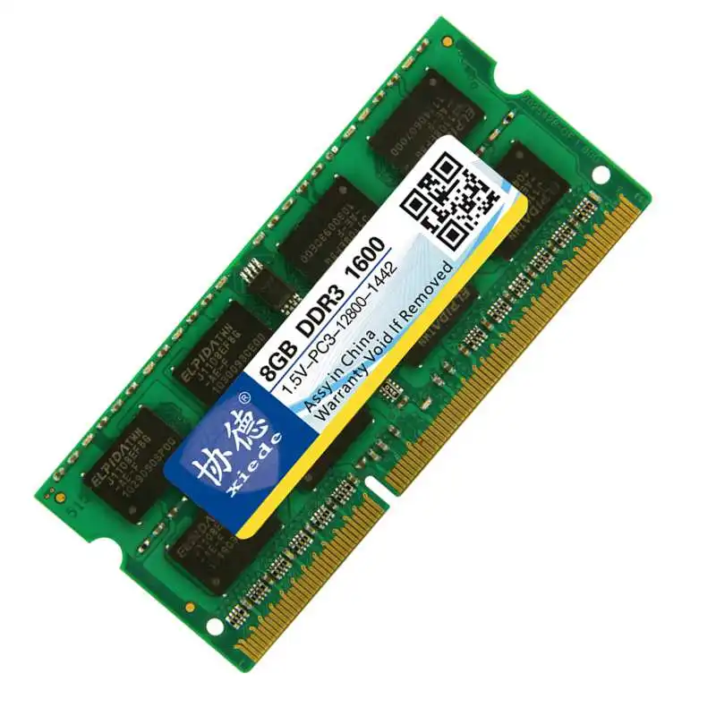 Модуль оперативной памяти ноутбука Xiede Ddr3 1600 Pc3-12800 204Pin Dimm 1600Mhz для ноутбуков