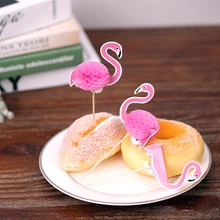 50 шт. 3D Фламинго торт Декор зубочистки кекс Топпер торт палочки украшения для Гавайи Luau Пляж Свадьба День Рождения Вечеринка