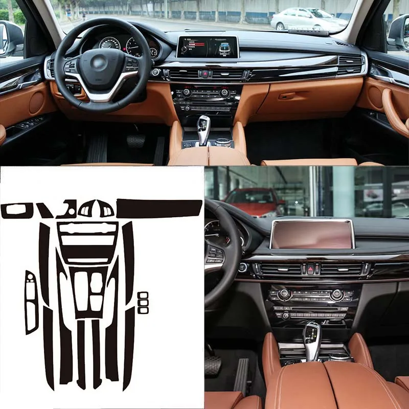 

Car-Styling New Car Interior Center Console Color Change Carbon Fiber Molding Sticker Decals For BMW X6