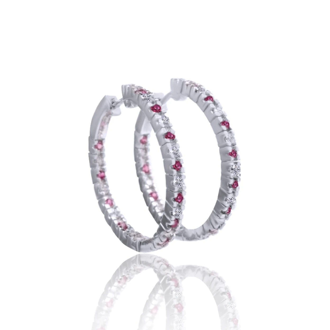 1.05ct розовый сапфир 14 K Gold Estate бриллиантовые серьги-кольца | Украшения и аксессуары