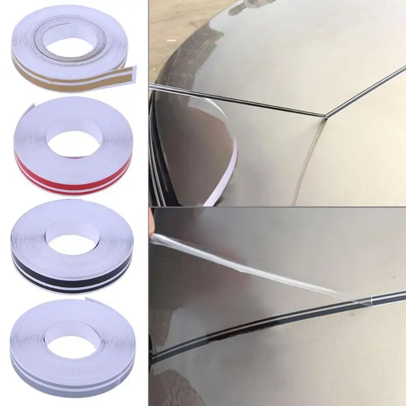 

VODOOL Car Accessorie Styling Sticker 9800X4X2mm Pinstripe Tape Double Line Vinyl Rolls Decorative Stripe Tape Racing Decal