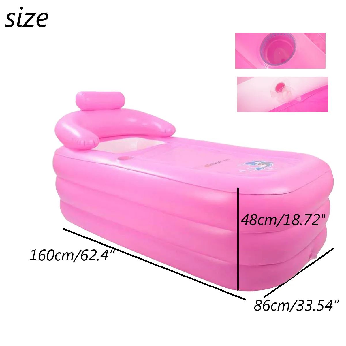 160*86*48 см розовый большой размер надувная подушка для ванны спа ПВХ складной портативный для взрослых с воздушным насосом Бытовая надувная Ванна