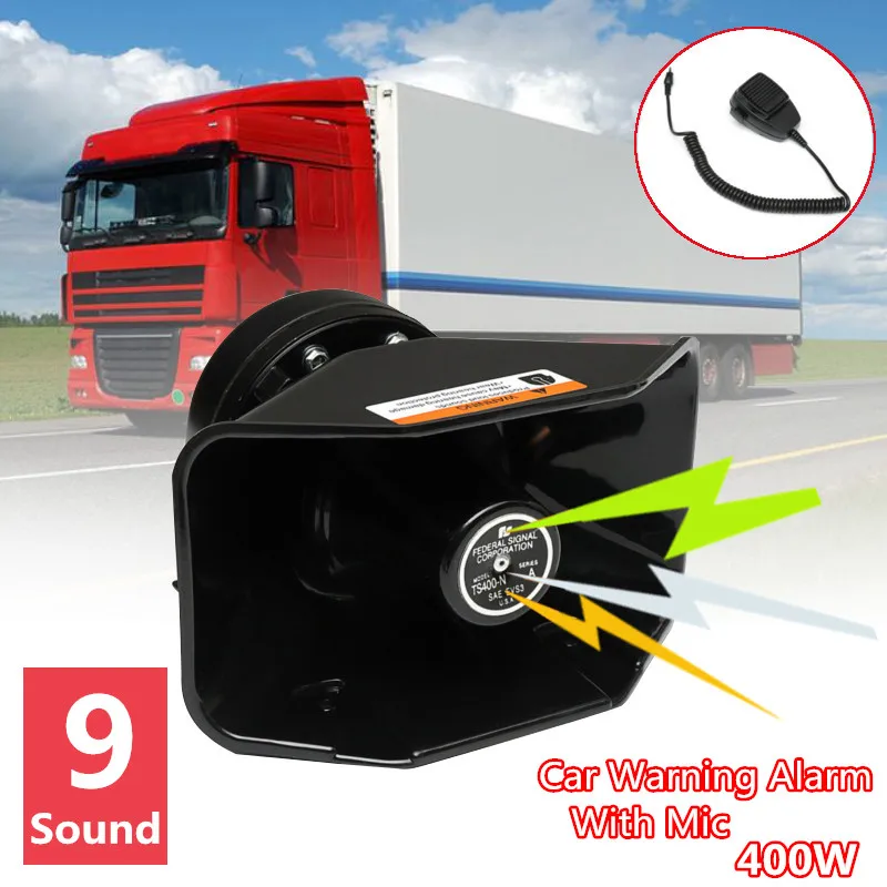 

New 12V Sound Super Loud Car Moto Warning Alarm Siren Horn PA Speaker MIC Electric Alarm System Burglar Alarm