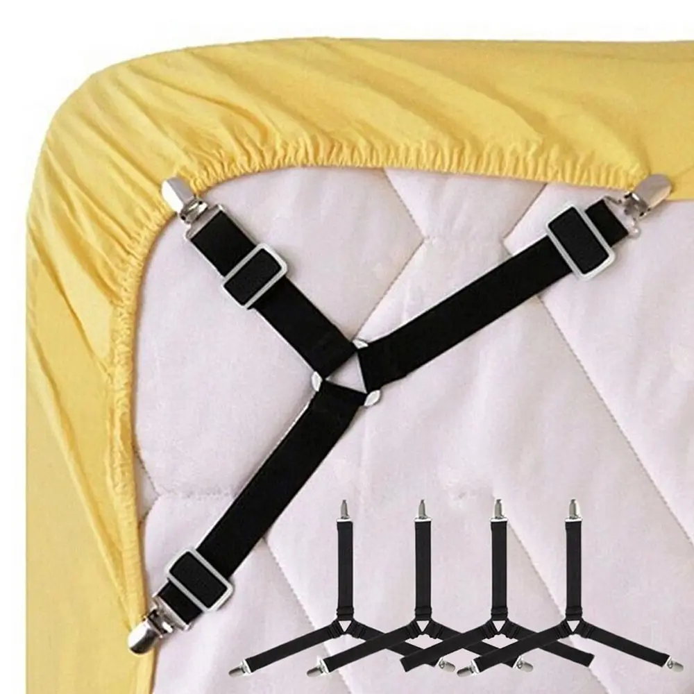 

1pcs/4pcs Elastic Cover Blankets Grippers Holder Bed Sheet Clip Mattress Fasteners Fixing Slip-Resistant Belt Clip Home Living