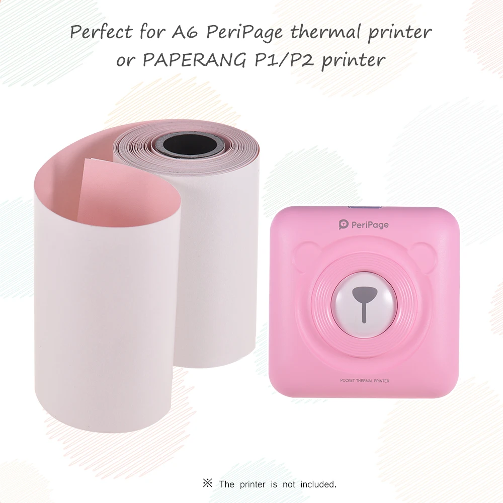 

1 Roll Printable Color Sticker Thermal Paper with Self-adhesive for PeriPage A6 / for PAPERANG P1/P2 Mini Photo Printer Pomk