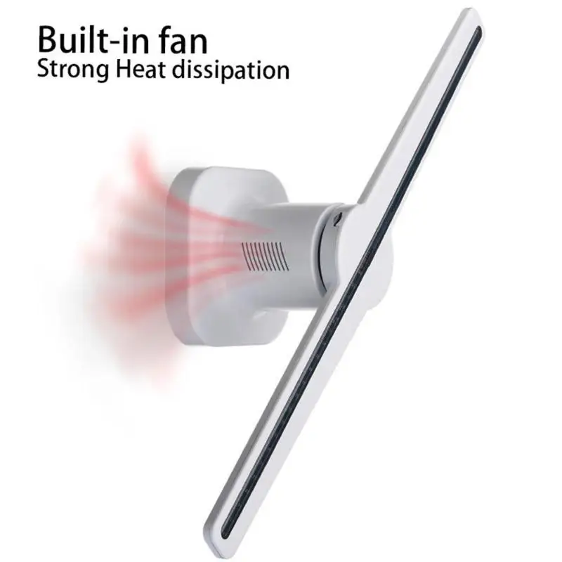 White LED 3D Hologram Projector Holographic Advertisement Display Fan Unique LED Light Advertising Lamp US/EU/ Plug White LED 3D Hologram Projector Holographic Advertisement Display Fan Unique LED Light Advertising Lamp US/EU/ Plug