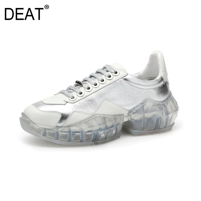 

[DEAT] 2019 New Spring Summer White Rhinestone Shining Stitch Bandage Soft Leisure Single Shoes Women Fashion Tide 10SJ041