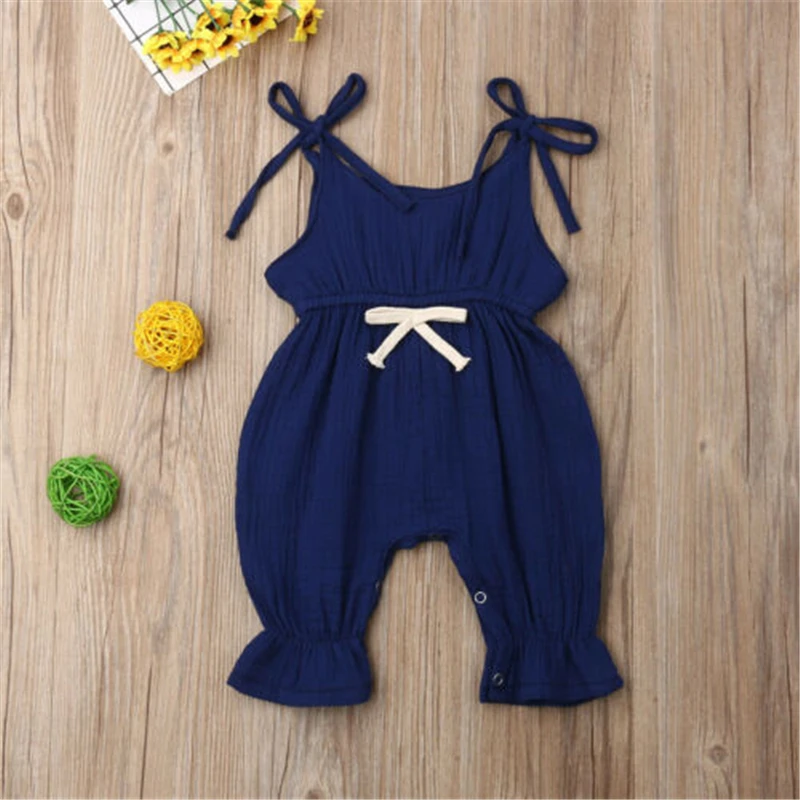 

Newborn Baby Girls Infant Strap Romper Casual Loose Summer Cotton Jumpsuit Playsuit Outfit Clothes