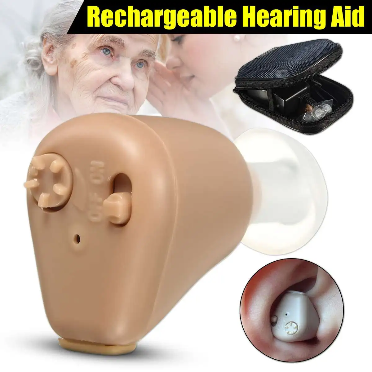 

Mini Invisible Sound Amplifier Ear Aid Adjustable Tone Axon K-88 Rechargeable Hearing Aids In-ear for Elderly Hearing loss