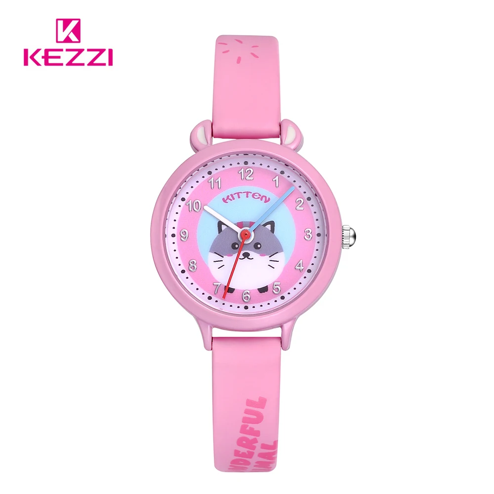 

KEZZI Brand Children Watches Cartoon Cats Panda Numerals Dial Kids Watch Girls Boys Pig Quartz Wristwatch For Students Gift