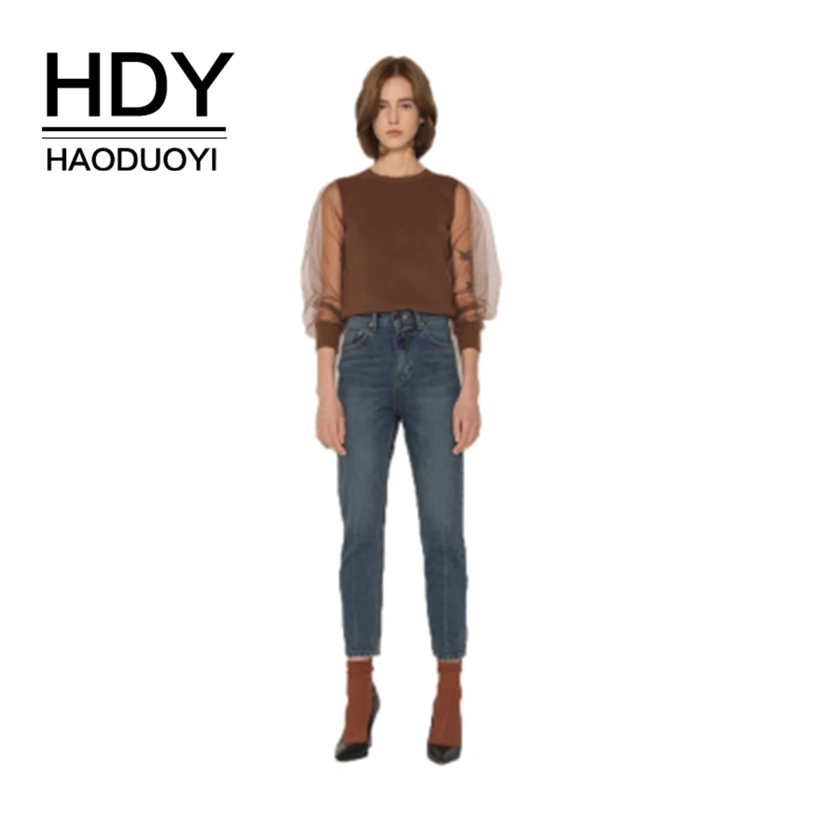 Свитер с рукавами-фонариками HDY haoduoyi Commuter | Женская одежда