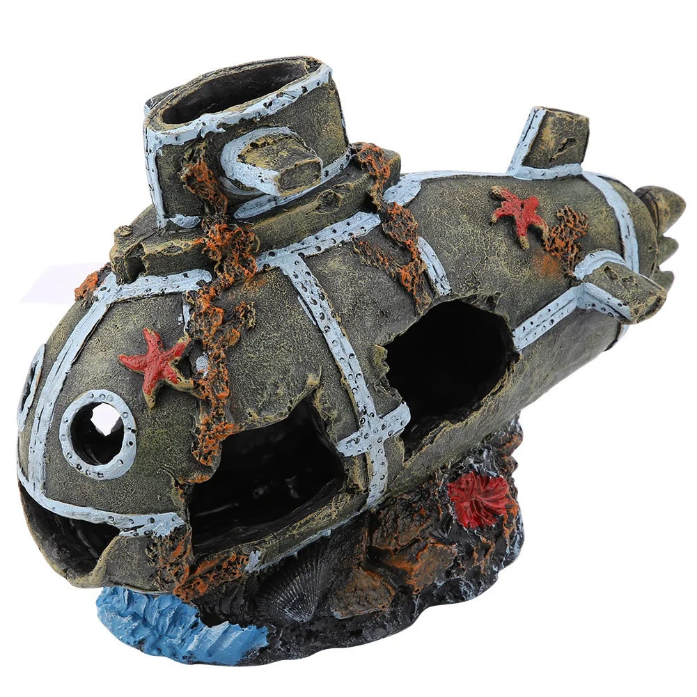 

Aquarium Decor Artificial Damaged Cute Submarine Aquarium Fish Tank Ornament Landscape Decoration Decor