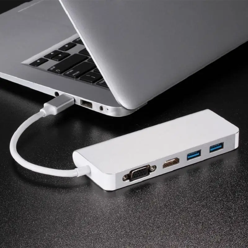 OPQ Usb 3 0 концентраторы 6 в 1 type C концентратор к Hdmi Vga Rj45 двойной Usb3.0 Pd зарядный порт