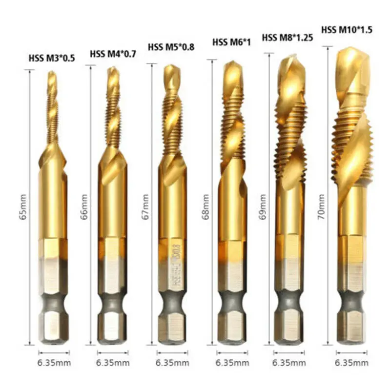 6 шт./партия M3 M10 сверла и 1/4 &quotс шестигранным хвостовиком набор сверл