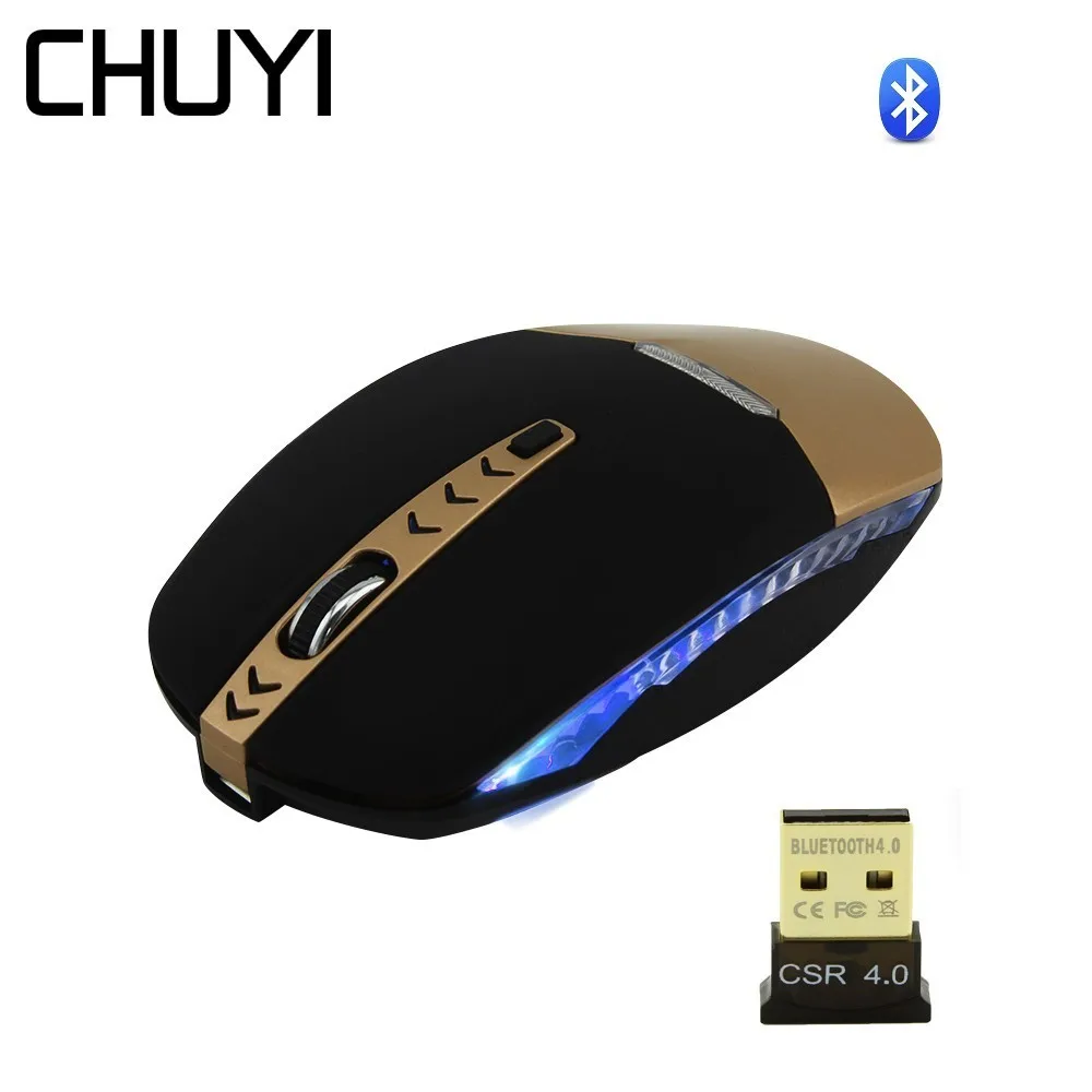 

CHUYI Rechargeable Bluetooth Wireless Mouse Ergonomic Computer Silent Mice 1000DPI Optical Mause With BT CSR 4.0 Adapter For PC